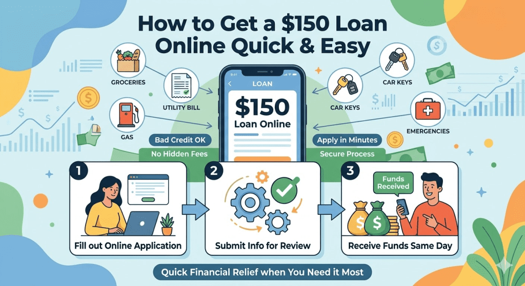 How to get a $150 loans from Ready Payday Loans